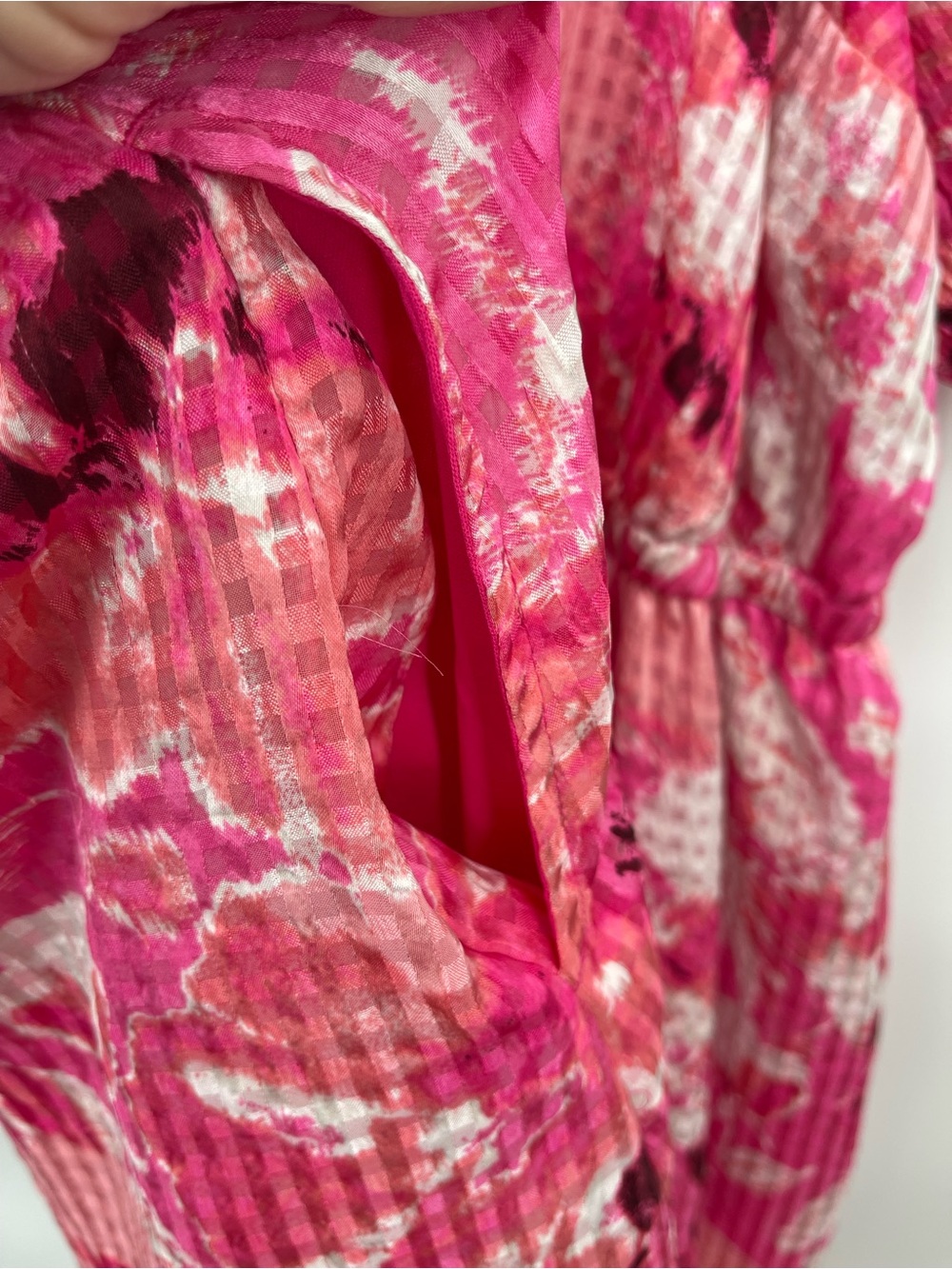 Lane Bryant Pink Floral Gingham Dress with Pockets! - Picture 7 of 11